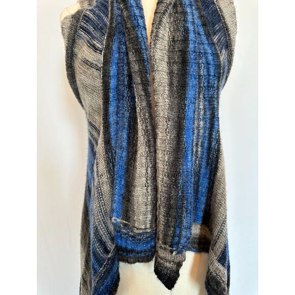 Anthropologie Moth Boho Bohemian Blue Gray Ombre Long Cardigan Size M/L - Picture 4 of 7